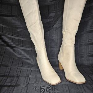 Women's calf length suede Heeled boot